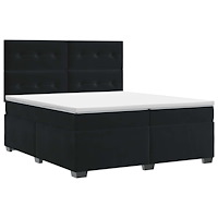 vidaXL Kontinentalsäng med madrass Svart 200 x 200 cm Sammet
