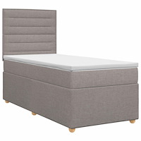 vidaXL Kontinentalsäng med madrass Taupe 80 x 200 cm Tyg