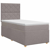 vidaXL Kontinentalsäng med madrass Taupe 80 x 200 cm Tyg