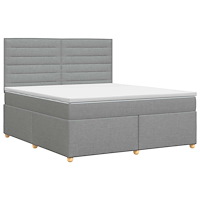 vidaXL Kontinentalsäng med madrass Ljusgrå 160 x 200 cm Tyg