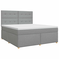 vidaXL Kontinentalsäng med madrass Ljusgrå 160 x 200 cm Tyg