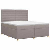 vidaXL Kontinentalsäng med madrass Taupe 200 x 200 cm Tyg