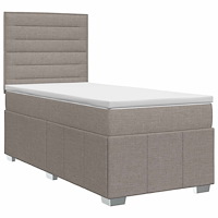 vidaXL Kontinentalsäng med madrass Taupe 100 x 200 cm Tyg