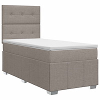 vidaXL Kontinentalsäng med madrass Taupe 100 x 200 cm Tyg
