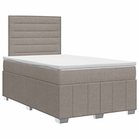 vidaXL Kontinentalsäng med madrass Taupe 120 x 190 cm Tyg