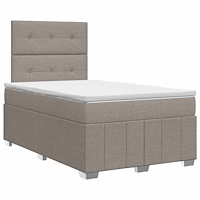 vidaXL Kontinentalsäng med madrass Taupe 120 x 190 cm Tyg