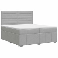 vidaXL Kontinentalsäng med madrass Ljusgrå 160 x 200 cm Tyg