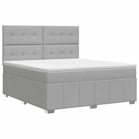 vidaXL Kontinentalsäng med madrass Ljusgrå 160 x 200 cm Tyg