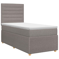 vidaXL Kontinentalsäng med madrass Taupe 100 x 200 cm Tyg
