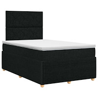 vidaXL Kontinentalsäng med madrass Svart 120 x 190 cm Tyg