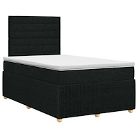 vidaXL Kontinentalsäng med madrass Svart 120 x 200 cm Tyg