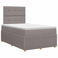 vidaXL Kontinentalsäng med madrass Taupe 120 x 200 cm Tyg