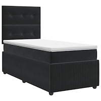 vidaXL Kontinentalsäng med madrass Svart 80 x 200 cm Sammet