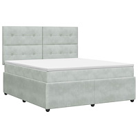 vidaXL Kontinentalsäng med madrass Ljusgrå 160 x 200 cm Sammet