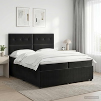 vidaXL Kontinentalsäng med madrass Svart 200 x 200 cm Sammet