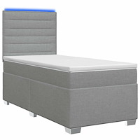vidaXL Kontinentalsäng med madrass Ljusgrå 80 x 200 cm Tyg