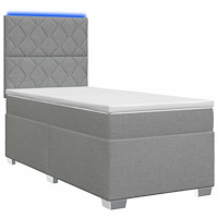 vidaXL Kontinentalsäng med madrass Ljusgrå 100 x 200 cm Tyg