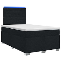 vidaXL Kontinentalsäng med madrass Svart 120 x 200 cm Tyg
