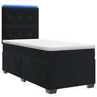 vidaXL Kontinentalsäng med madrass Svart 80 x 200 cm Sammet