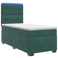 vidaXL Kontinentalsäng med madrass Mörkgrön 80 x 200 cm Sammet