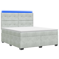 vidaXL Kontinentalsäng med madrass Ljusgrå 160 x 200 cm Sammet