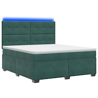 vidaXL Kontinentalsäng med madrass Mörkgrön 160 x 200 cm Sammet