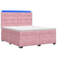 vidaXL Kontinentalsäng med madrass Rosa 160 x 200 cm Sammet