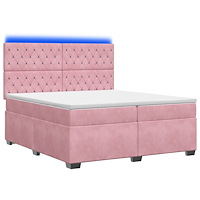 vidaXL Kontinentalsäng med madrass Rosa 200 x 200 cm Sammet