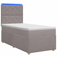 vidaXL Kontinentalsäng med madrass Taupe 80 x 200 cm Tyg