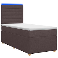 vidaXL Kontinentalsäng med madrass Mörkbrun 100 x 200 cm Tyg