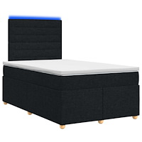 vidaXL Kontinentalsäng med madrass Svart 120 x 200 cm Tyg