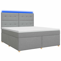 vidaXL Kontinentalsäng med madrass Ljusgrå 160 x 200 cm Tyg