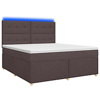 vidaXL Kontinentalsäng med madrass Mörkbrun 160 x 200 cm Tyg
