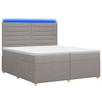 vidaXL Kontinentalsäng med madrass Taupe 200 x 200 cm Tyg