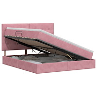 vidaXL Förvaringssäng med madrass med lagring Rosa 160 x 200 cm Sammet