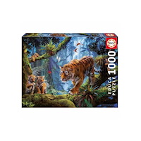 Educa Borrás Educa Pussel 1000 bitar - Tigers in the Tree -  Fixeringslim medföljer
