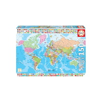 Educa Borrás Educa Pussel 1500 bitar - The World Map - Fixeringslim medföljer