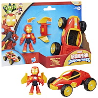 Iron Man & Friends Iron Man & F. Fordon & figur 7,6 cm sort
