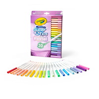 CRAYOLA Crayola Supertips Pastell Tvättbara Märkpennor 20 st