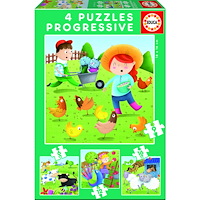 Educa Puzzle Educa 6-9-12-16  Farm Animals