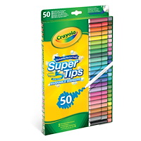 CRAYOLA Crayola Supertips Tvättbara Märkpennor 50 st