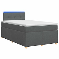 vidaXL Kontinentalsäng med madrass Mörkgrå 120 x 200 cm Tyg