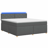 vidaXL Kontinentalsäng med madrass Mörkgrå 160 x 200 cm Tyg