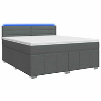 vidaXL Kontinentalsäng med madrass Mörkbrun 140 x 200 cm Tyg