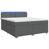 vidaXL Kontinentalsäng med madrass Mörkgrå 160 x 200 cm Tyg