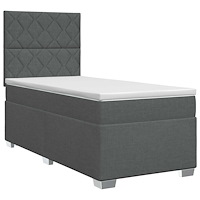 vidaXL Kontinentalsäng med madrass Mörkgrå 80 x 200 cm Tyg