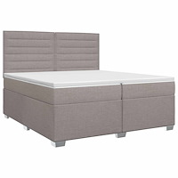vidaXL Kontinentalsäng med madrass Taupe 200 x 200 cm Tyg