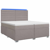 vidaXL Kontinentalsäng med madrass Taupe 200 x 200 cm Tyg
