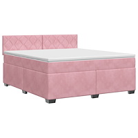 vidaXL Kontinentalsäng med madrass Rosa 160 x 200 cm Sammet