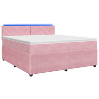 vidaXL Kontinentalsäng med madrass Rosa 160 x 200 cm Sammet